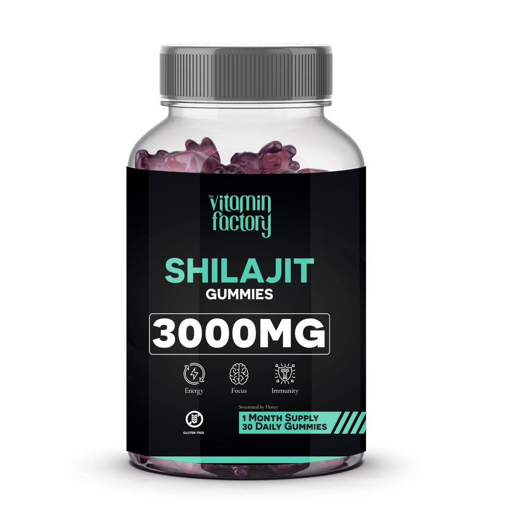 The Vitamin Factory Shilajit Gummies - 30 Gummies, 3000mg per Serving, Natural Himalayan Shilajeet, Boosts Energy & Immunity, 100% Vegetarian, No Added Sugar, Gluten-Free