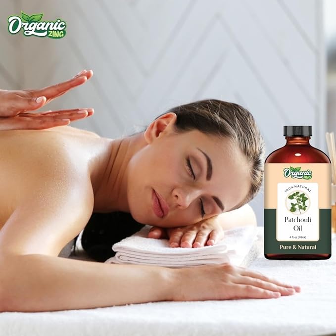 Organic Zing Patchouli Oil Pure & Natural for Skin, Face, Hair Care, Aromatherapy, Diffuser, Conditioner - 118 Ml