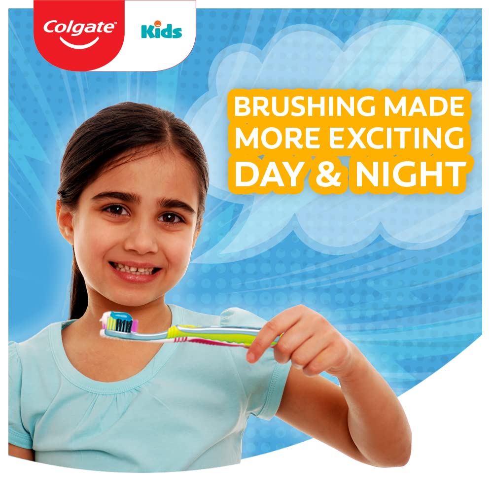 Colgate Kids Batman Manual Toothbrush (Pack of 3,Multicolor) & Colgate Kids Anticavity Toothpaste for 2-5 Years - 80gm (Strawberry flavour) COMBO