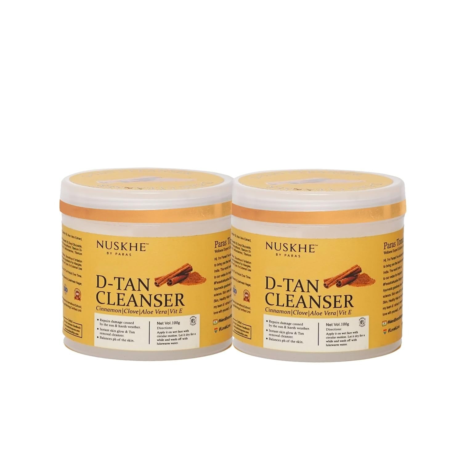 Nuskhe By Paras D - Tan Cleanser - 100 gms (Pack of 2)