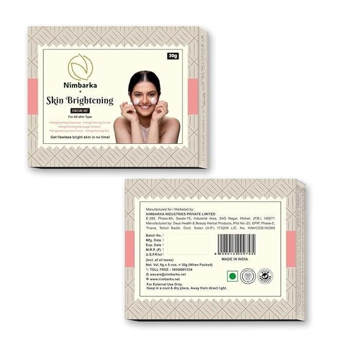 Nimbarka Skin Brightening Facial Kit for All Skin Types - 30 gms