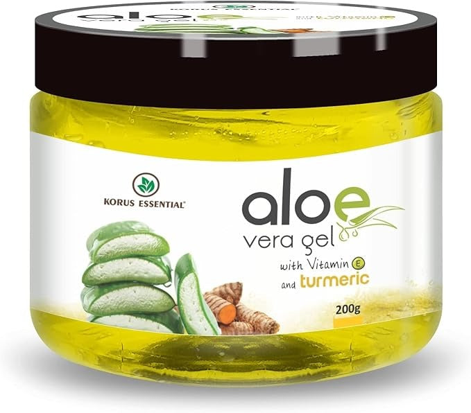 Korus Aloe Vera Gel With Turmeric Multipurpose Gel For Skin and Hair - 200 ml