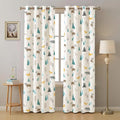 Urban Space Cotton Curtains for Door Set of 2 with Eyelets and TieBack (Colour Reindeer Multicolour)