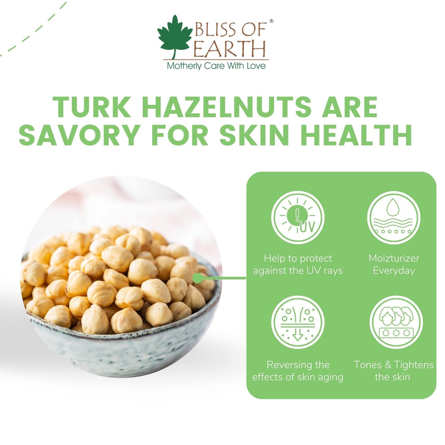 Bliss of Earth 200gm Turkish Hazelnuts, Raw & Dehulled, Healthy & Tasty