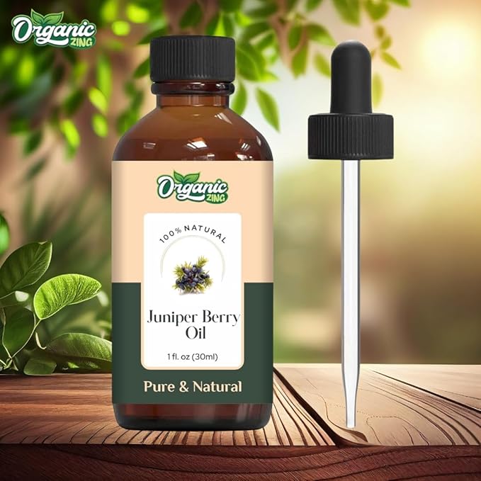Organic Zing Juniper Berry Essential Oil for Skin, Face, Hair Care, Aromatherapy, Diffuser, Conditioner - 30 Ml