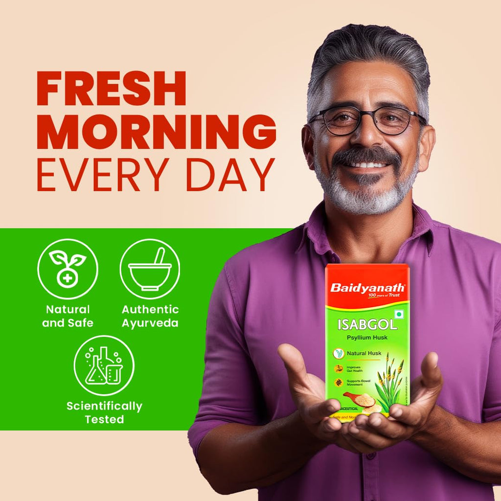 Baidyanath Ayurved Isabgol - Psyllium Husk Powder - 200gm | Healthy Digestive Tract | Rich Source Of Dietary Fibre, Gluten Free | Effectively Relieves Constipation | Supplement For Digestion
