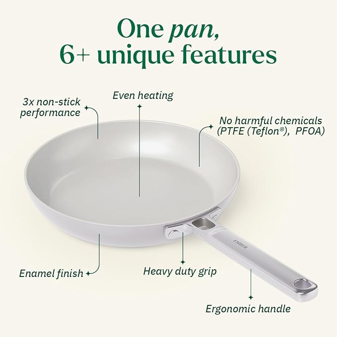 Ember Cookware Arcilla Ceramic Non-stick Egg Frypan 20cm | Stainless Steel Handle | Grey