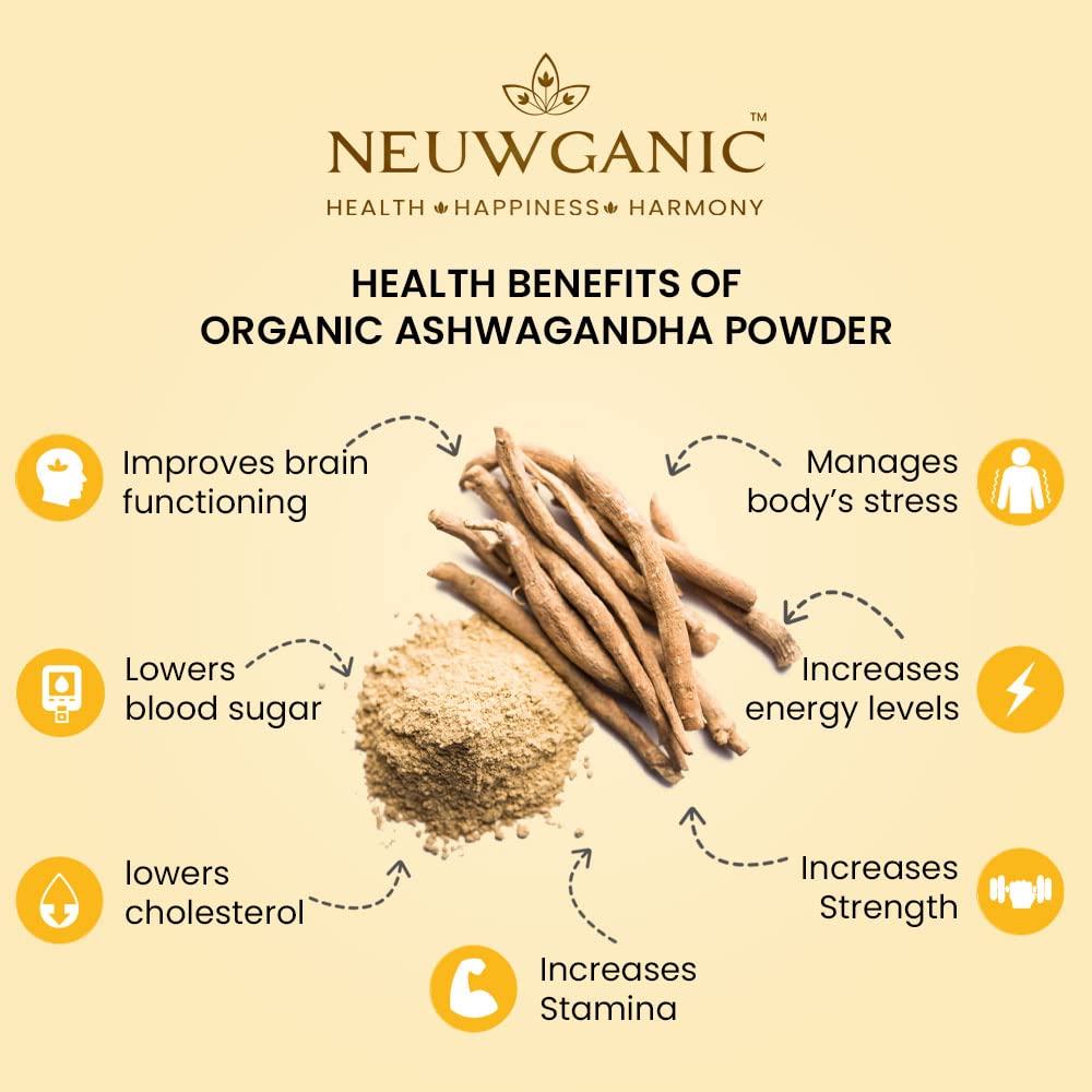 Neuwganic Organic Ashwagandha Powder (Root) -  200 Grams