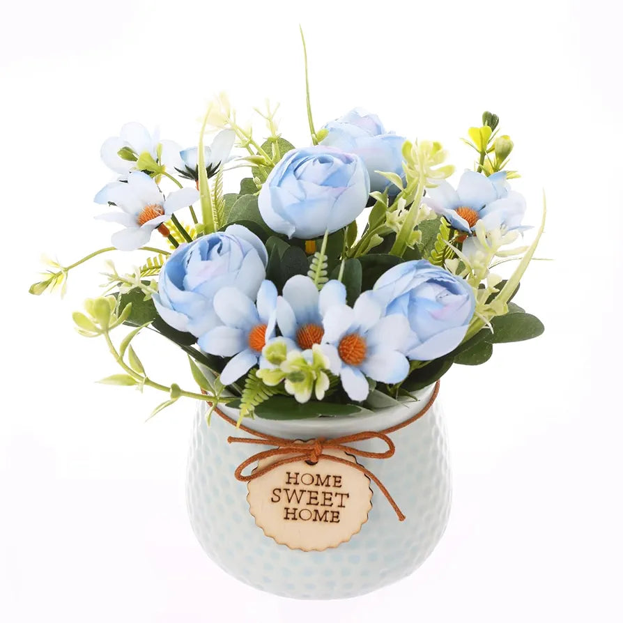 Artificial Rose Flower Plant with Pot  Home Décor Items