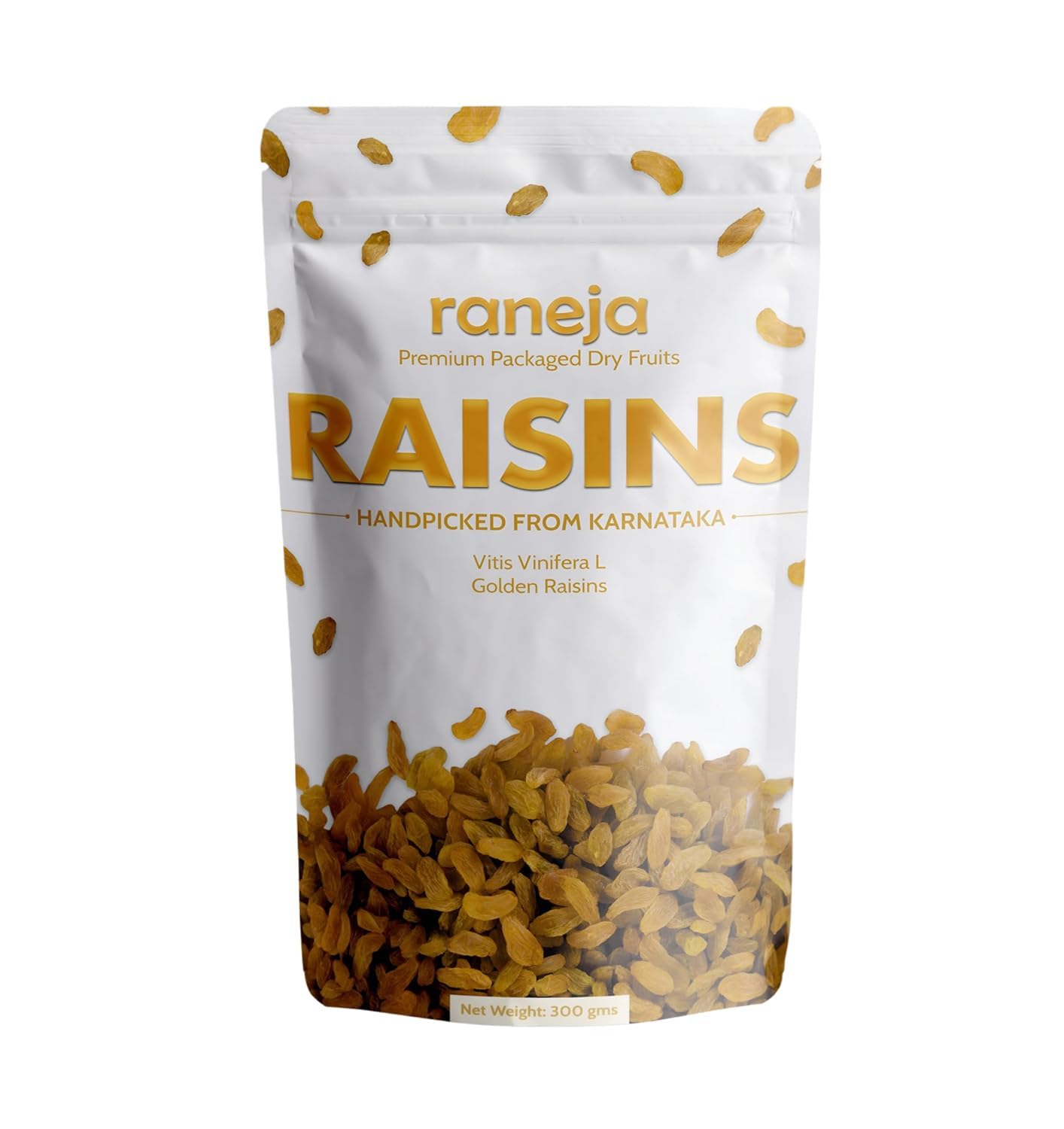 Raneja Golden Seedless Raisins | Premium High in Antioxidants | Naturally Sweet and Tasty|Energy Booster| Raisins Seedless/Kishmish, Draksh, Dry Fruits, Snack, Source of Dietary Fibre