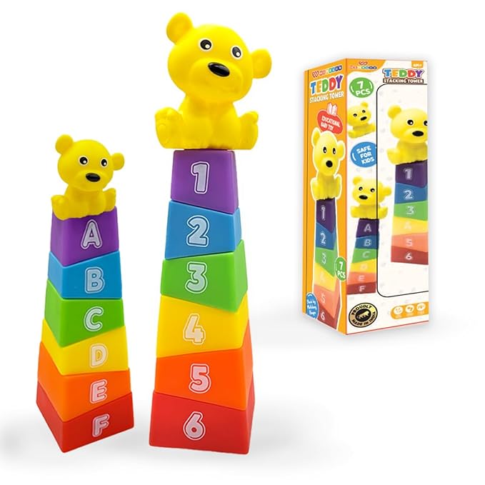 Wembley Stacking Toys for Kids Baby Soft Colorful Activity 6 Blocks Multicolor