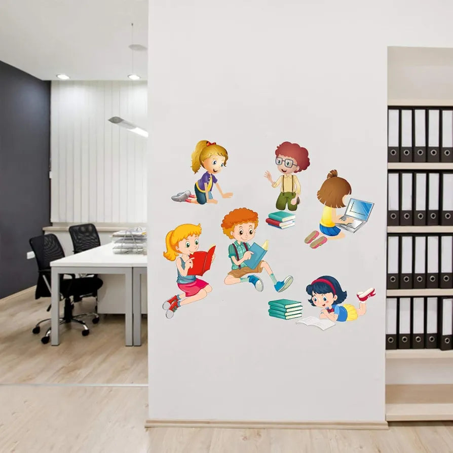Decal O Decal Vinyl Kids Reading Books Wall Stickers Pack of 1-Self-Adhesive