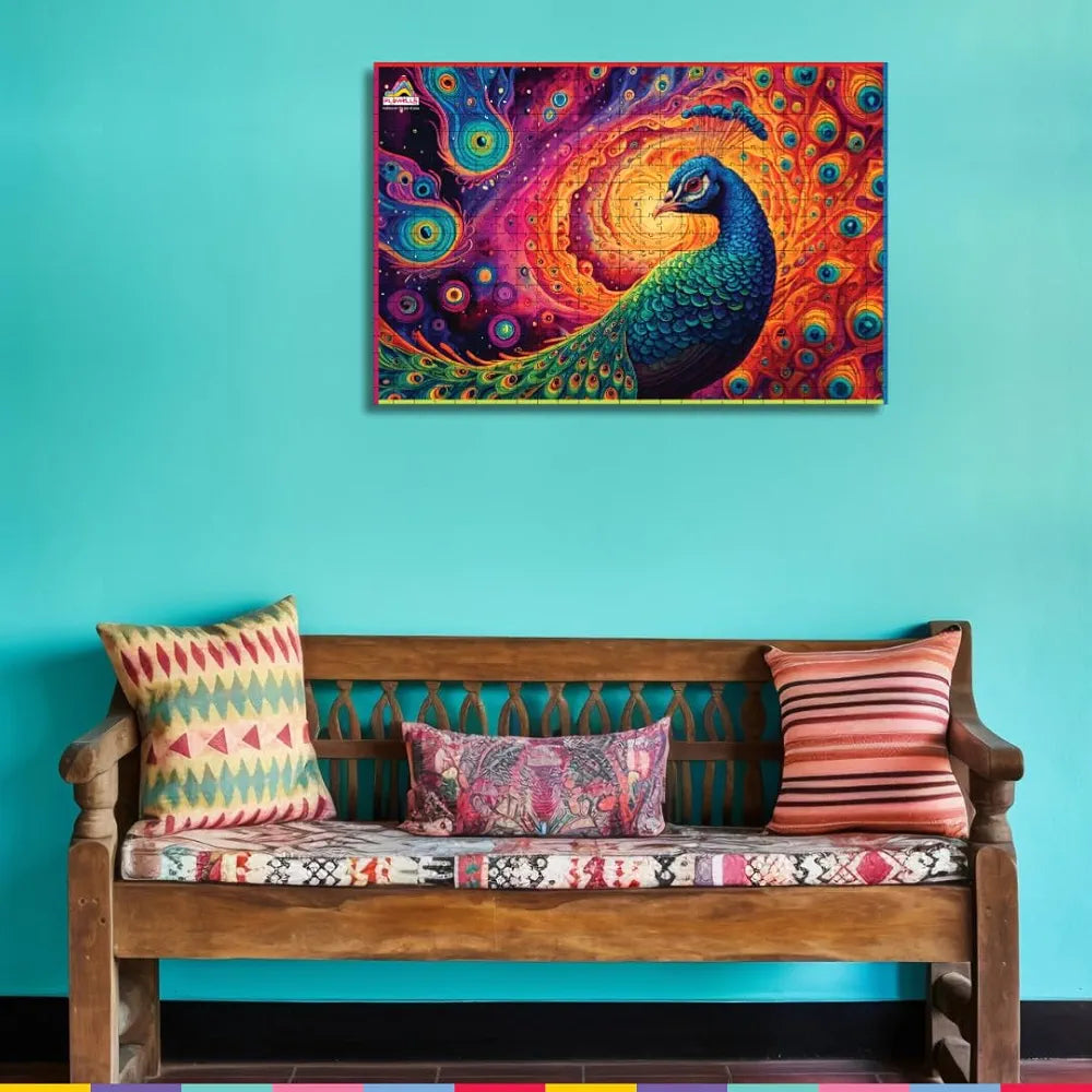 Playhills The Precious Peacock 500 Piece Wooden Jigsaw Puzzle for Teens & Adults Spirit Animal Series