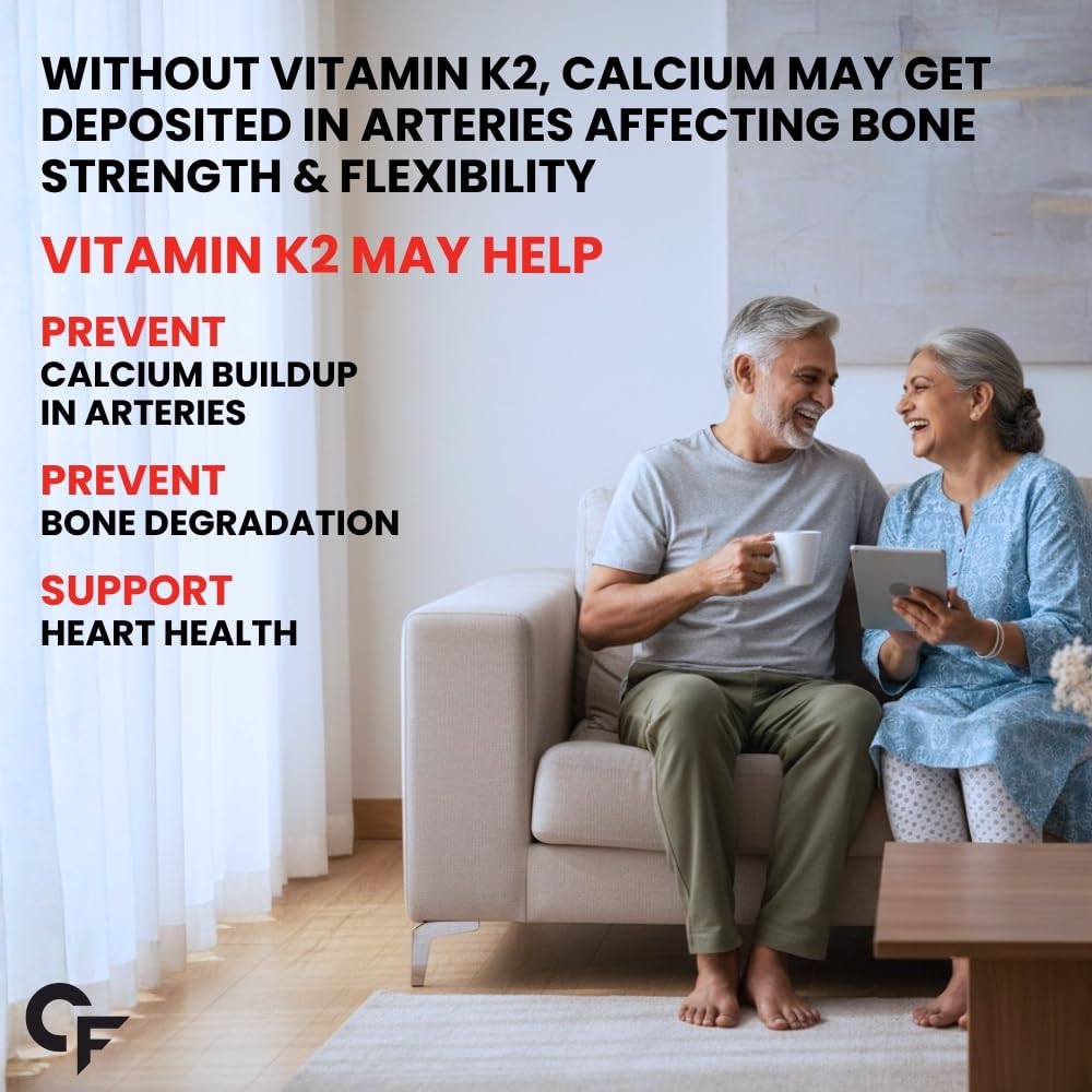 Carbamide Forte Vitamin K2 MK7 55 mcg | MK7 Form for Better Calcium Utilization | Vitamin K2 supplement to Support Strong Bones & Heart Health for Men & Women | 120 Vegetarian Tablets