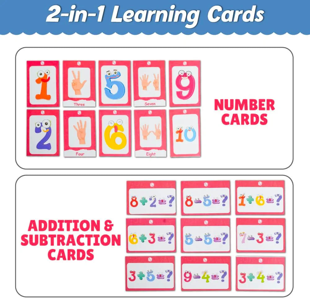PW Curious Jr. Counting Wizard Math Learning Set, Wooden Board with Number Cards, Counting Sticks, Word Form