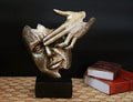 Indicast Porcelain Modern Human Faces Statue Table Desk Decor Silver Handcrafted Decorative Showpiece
