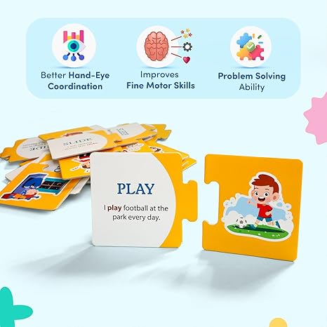 Mittimate Action Words Jigsaw Puzzle Game for Kids Age 2 to 4 Old 60 Pieces Educational Puzzle Toy