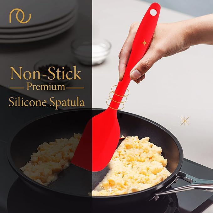 Frenchware Non-stick Premium Silicone Spatula for Cooking, Baking & Mixing | Dishwasher Safe | Set of 3