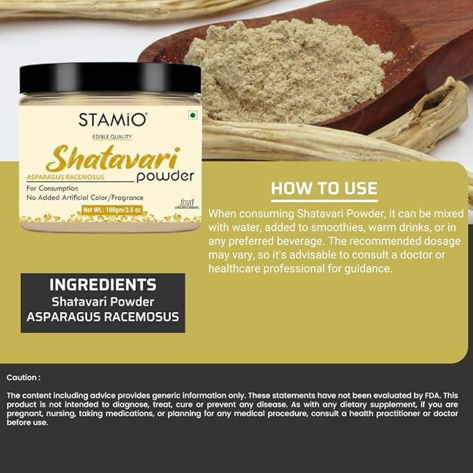 Stamio Shatavari Root Powder - 100 gms