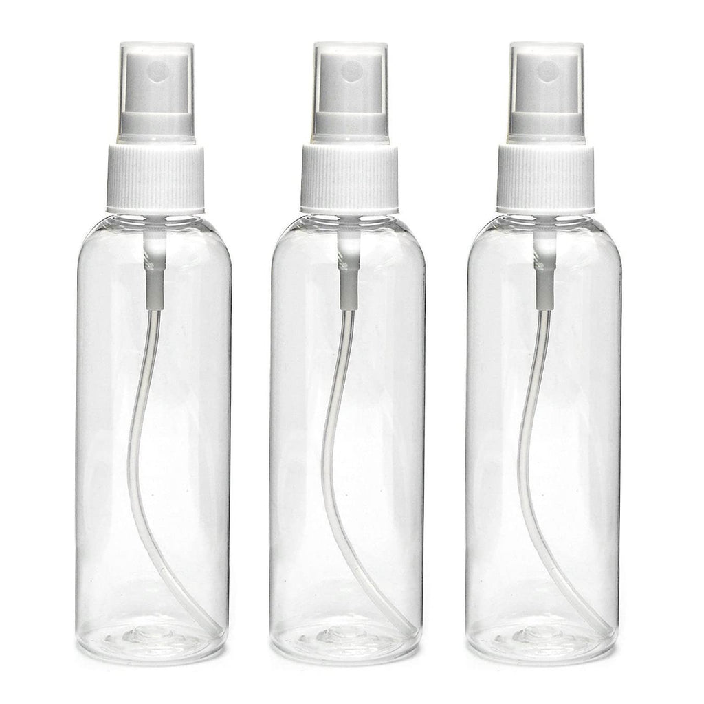 nsb herbals 100 ml Transparent Plastic Empty Refillable Reusable Fine Mist Spray Bottle Container For Sanitizer, Perfume, Rose Water, Travel, Home Care, Other Diy (Pack Of 3)