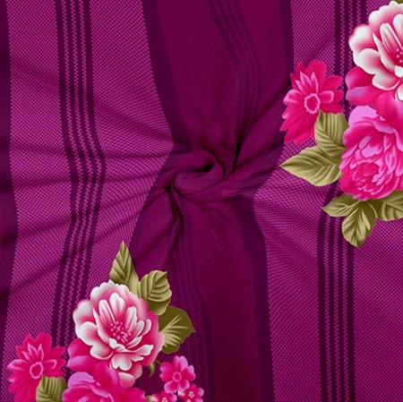 Dreamlet Presents Luxurious Supersoft Cotton Feel 210tc King Size Elastic Fitted Double Bedsheets With 2 Pillow Covers | Purple Color