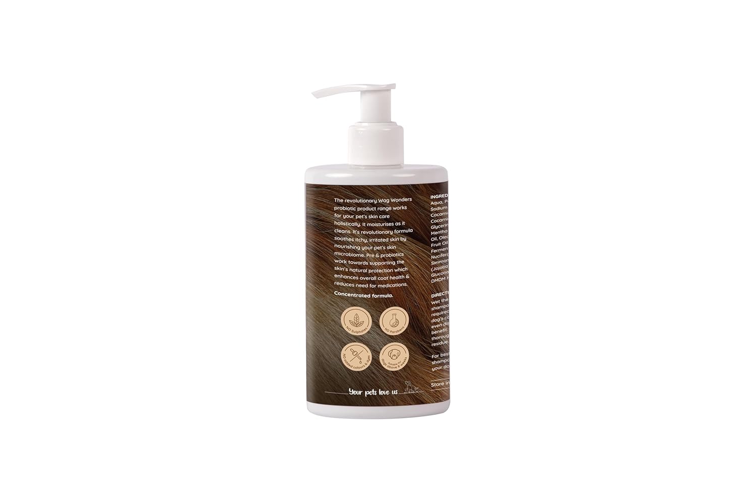 Wag Wonders 400 Ml Probiotic Shampoo for Dogs Natural Care From Healthy Bacteria | Helps in Improves Skin Health, Shinier Skin
