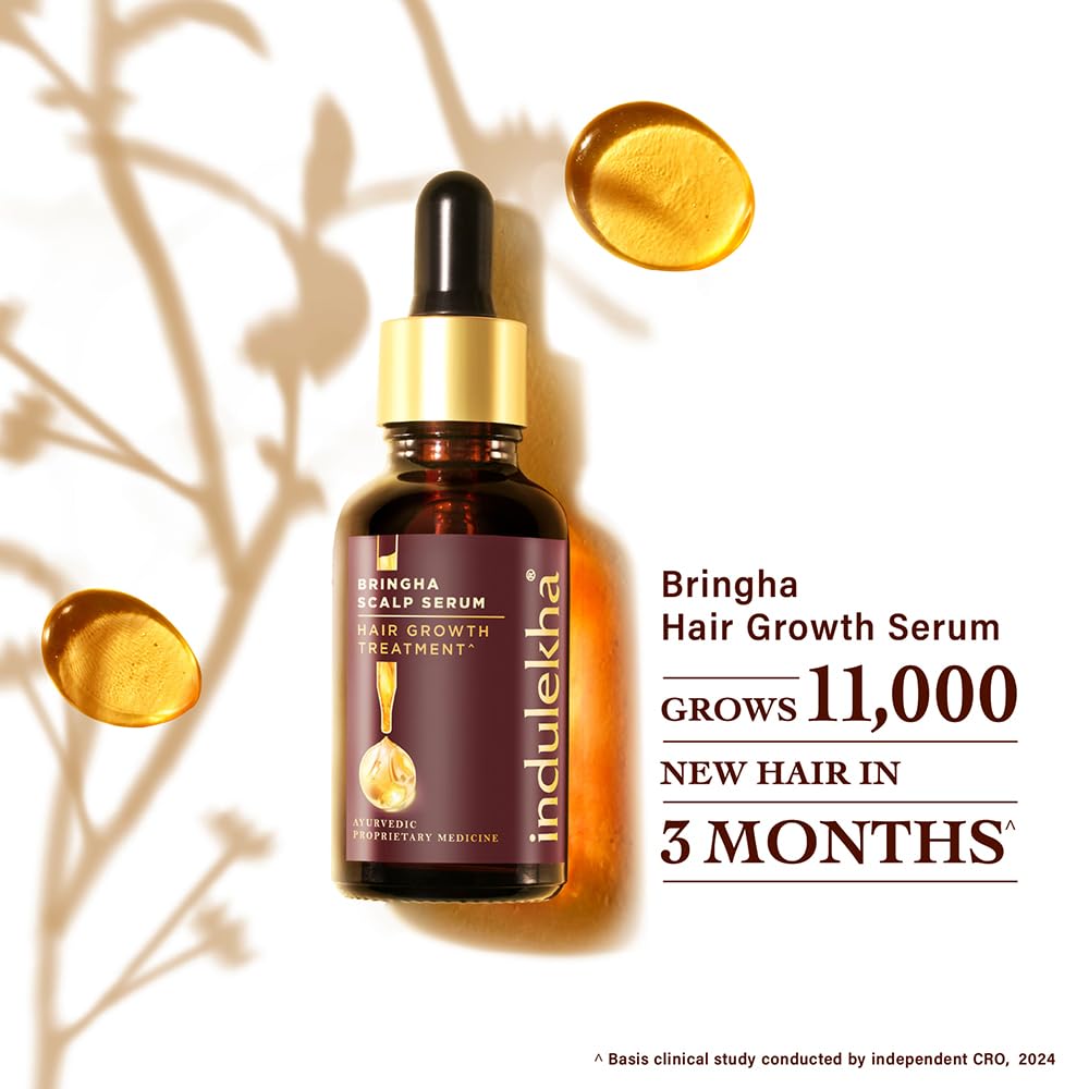 Indulekha Bringha Hair Growth Treatment Scalp Serum ,30ml |Ayurvedic Hair Growth Serum