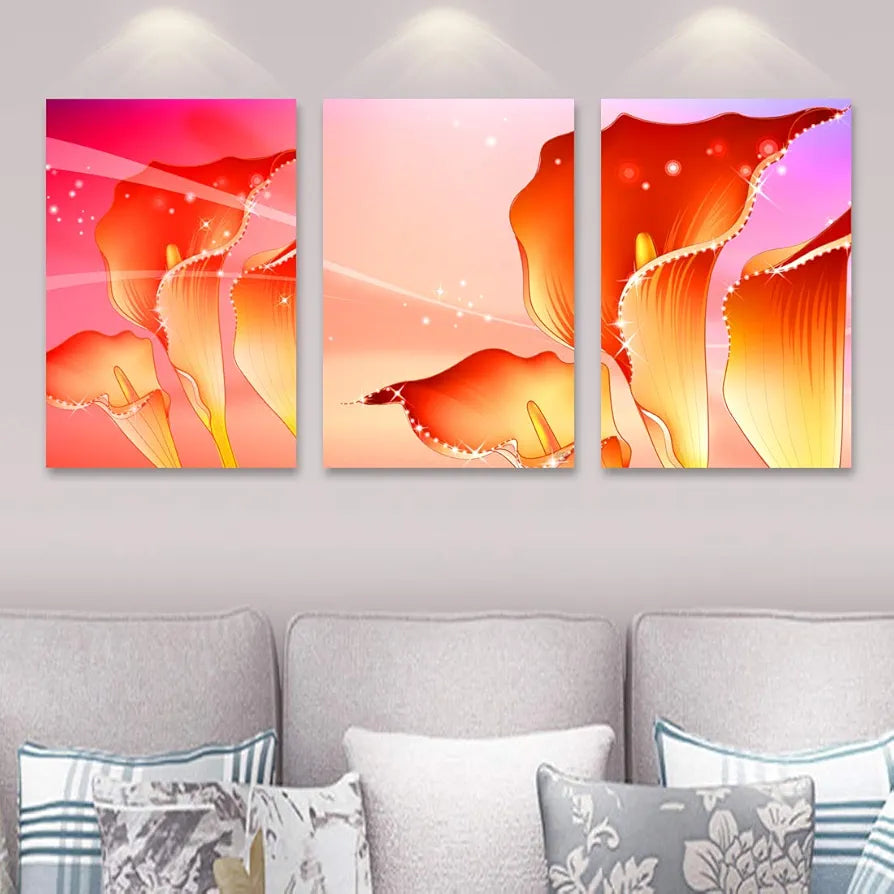 Rangoli MDF 3 Pcs Wall Poster 12x18 Inch Decorative Wall Art P-4 Design-14