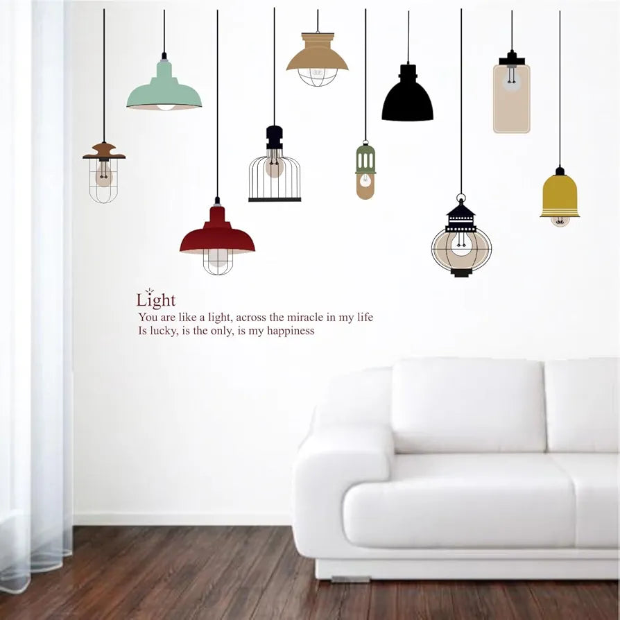 Decal O Decal Hanging Home Decor Light Lamps with Quote Self Adhesive Wall Sticker-Vinyl