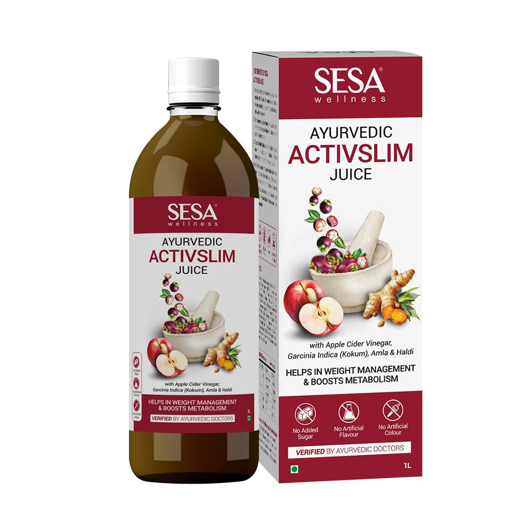 SESA Ayurvedic Activslim Juice 1 Lt Helps in Weight Management Made with Apple Cider Vinegar Healthy Diet Drink Active Slim, No added Sugar, Colour or Flavour (1 Lt)