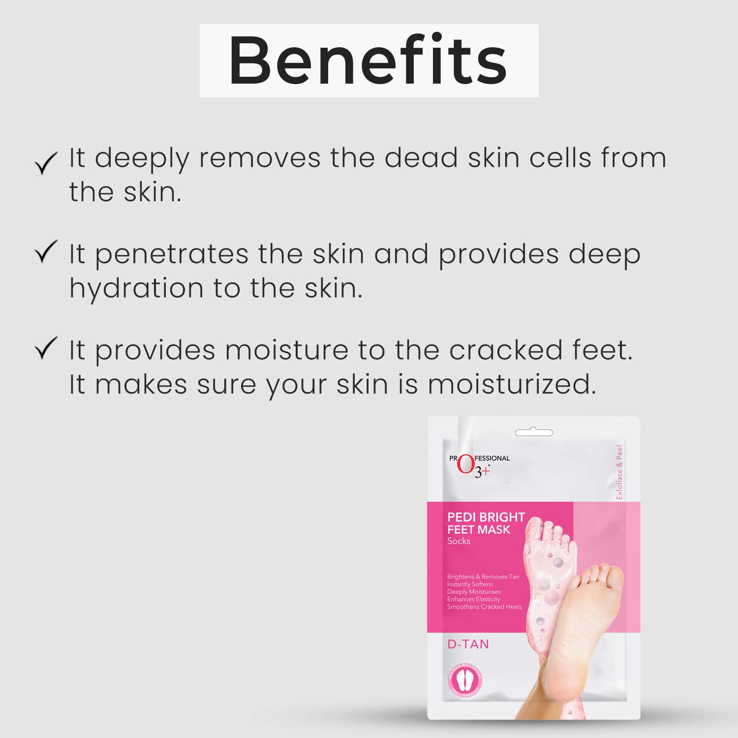 O3+ Pedi Bright Foot Socks Cream Mask