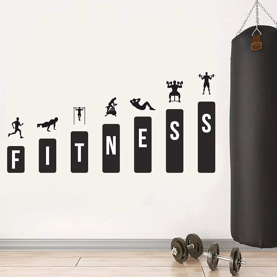 StickMe Gym Fitness Workout Body Building Motivation Sports Wall Sticker Medium - 100 x 50 cm