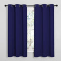 Loomlyfe Blackout Midnight Blue Solid Thermal Insulated Grommet Blackout Curtains for Window | 5 Feet | Set of 2