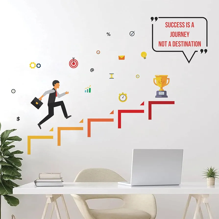 StickMe Success is a Journey Office Inspiration Motivational Quotes Wall Sticker Premium Large - 230 x 160 cm