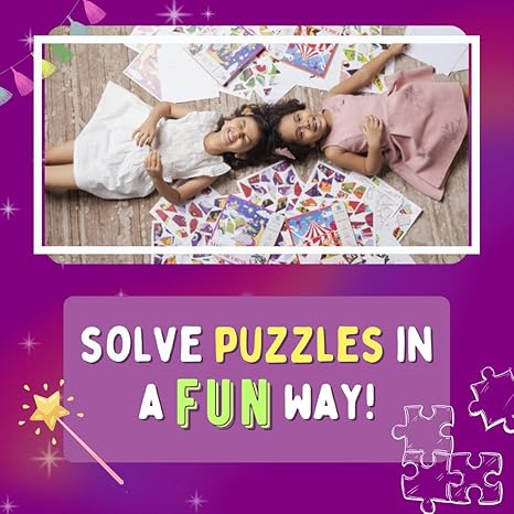 PepPlay Kid Sticker Puzzle Magical Unicorn Mess Free Diy Mosaic Craft Kit 175+Big Repositionable Stickers
