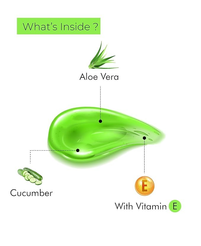 Korus Essential Aloe Vera Gel with Cucumber and Vitamin E for Skin and Hair - 200 gms