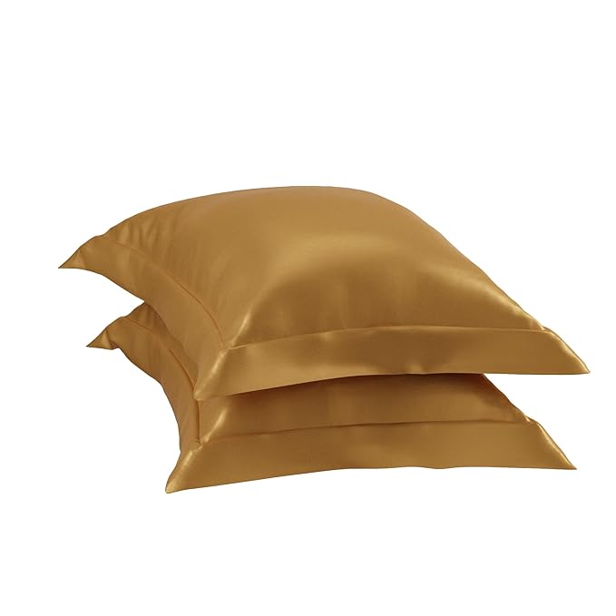 Stoa Paris Pillow Covers Set of 2 Pieces Satin Pillow Covers Colour Gold