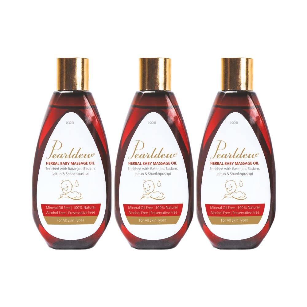 Pearldew Herbal Baby Massage Oil - 100 Ml | Pack of 3