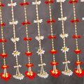 Side Hangings Red And White Flower Strings Pack Of 8 2 Cm