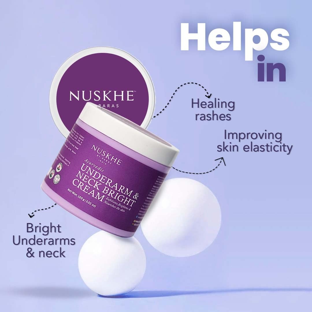 Nuskhe By Paras Underarm and Neck Bright Cream For Men & Women - 100 gms