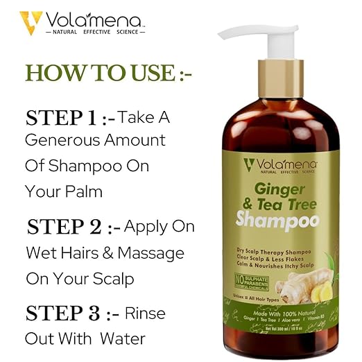 Volamena Ginger & Tea Tree Hair Shampoo - 300 ml
