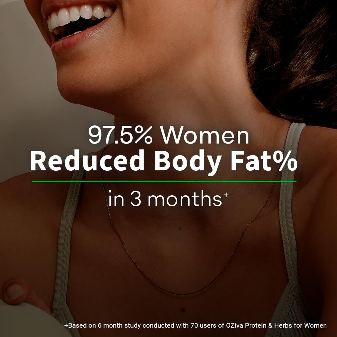 OZiva Protein & Herbs for Women (Vanilla Almond) I Manage Weight, Energy & Metabolism | Clean Protein, Shatavari, Green Tea I No Added Sugar, 1lbs (453gm)