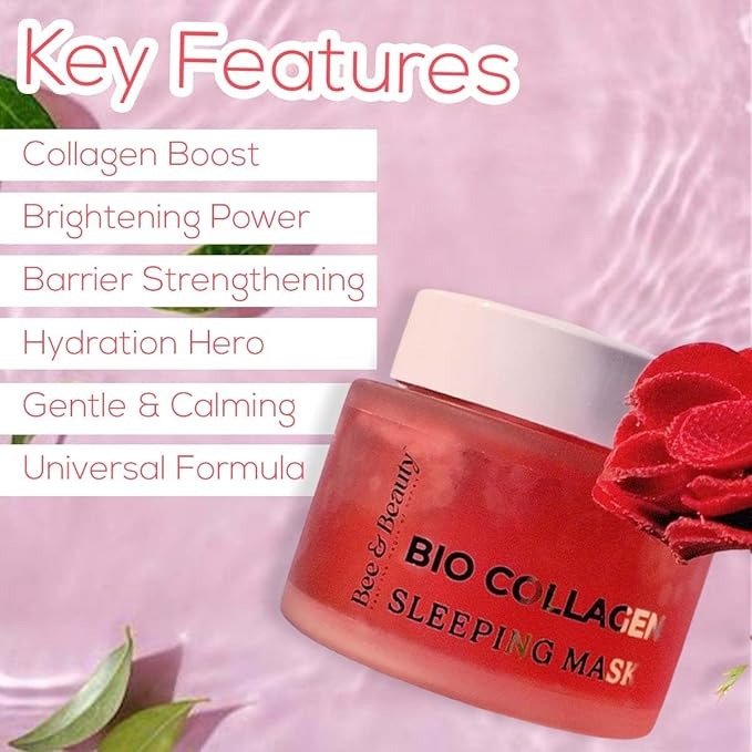 Bee & Beauty Bio Collagen Sleeping Mask For Anti-Aging And Skin Rejuvenation - 50 gms