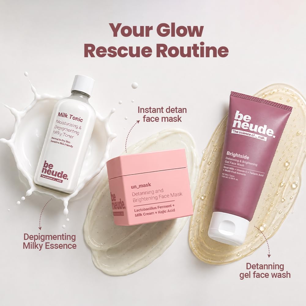 Be Neude Instant Detanning + Hydrating + Brightening Face Mask - Dry Skin Friendly 50ml - un_mask