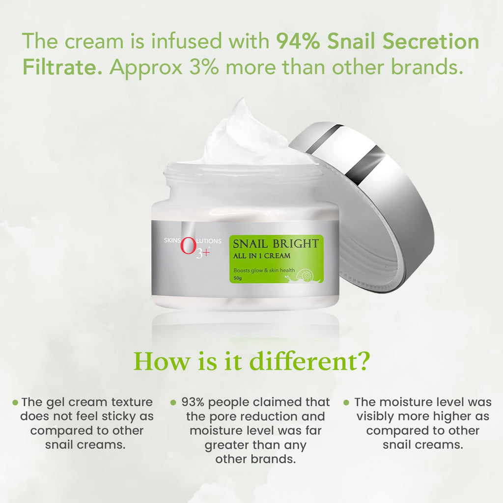O3+ Snail Bright All in 1 Cream, 50g