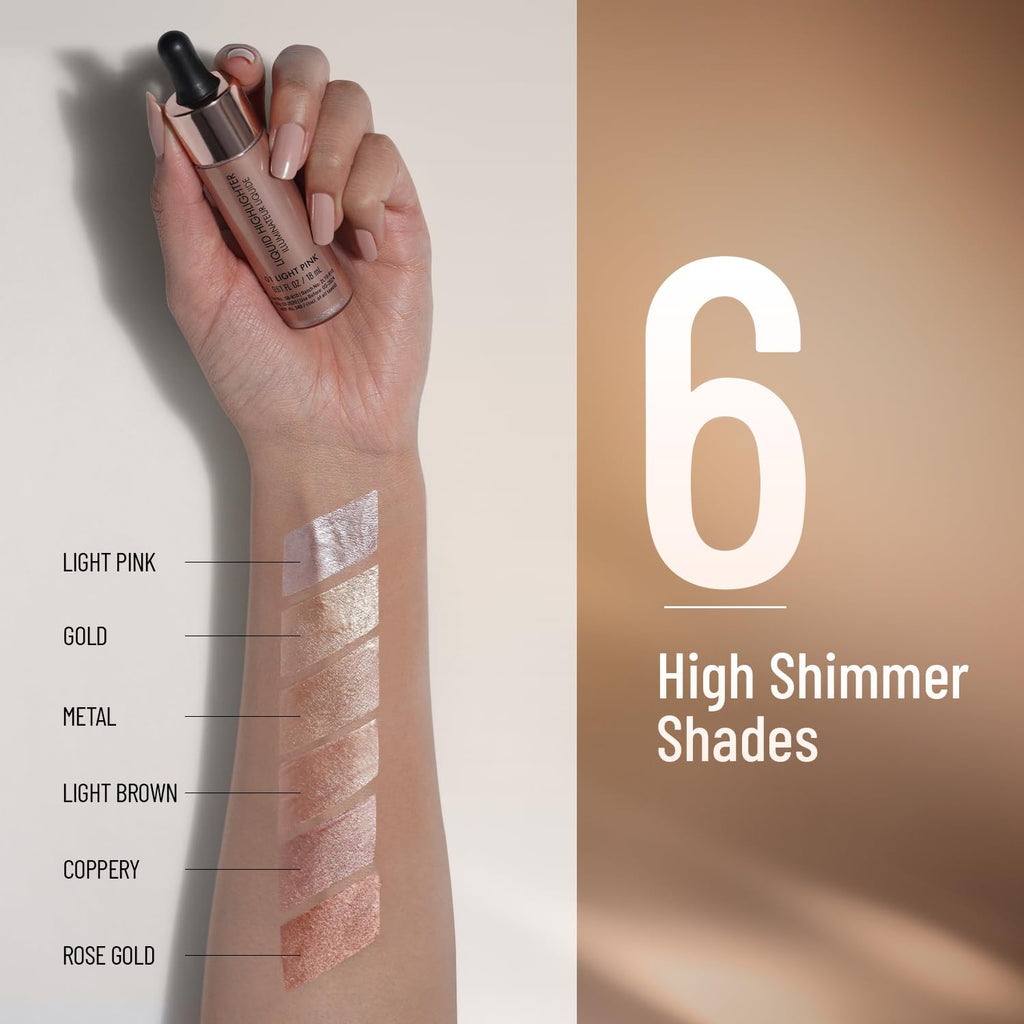 Swiss Beauty Drop & Glow Liquid Highlighter | Face Makeup | Illuminating Liquid Highlighter With Dewy Finish | Shade -Rose Gold, 18ml