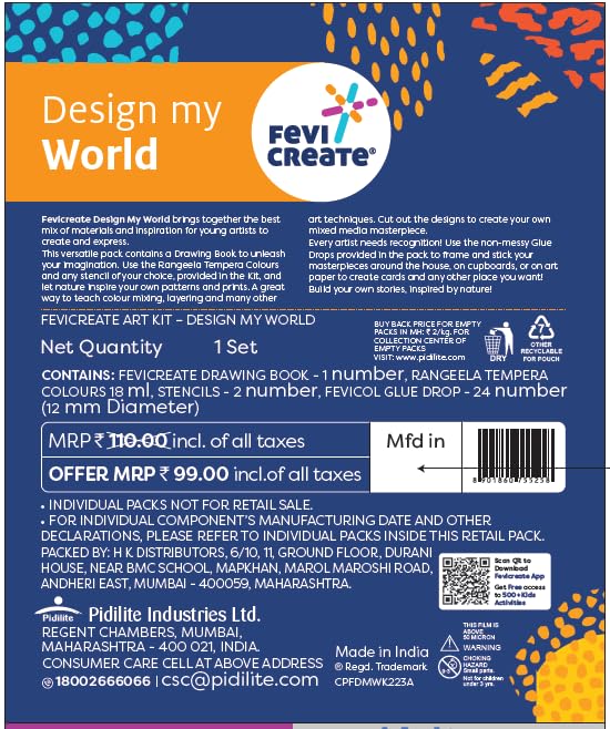 Fevicreate Plastic Design My World Kit 5 Years+ Kids Multicolor