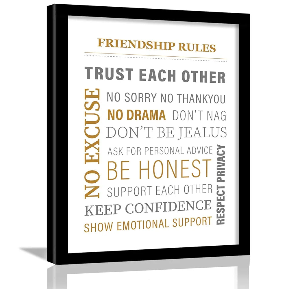 Kotart Friendhip Rules Wall Poster for Room Home Wall Decor Typographic Design