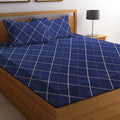 Homefab India 140 TC Microfiber Double Bedsheet with 2 Pillow Covers Royal Blue