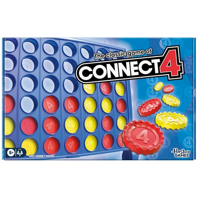 Hasbro Gaming the Classic Game of Connect 4 Grid Get 4 In A Row Strategy Game Multicolor